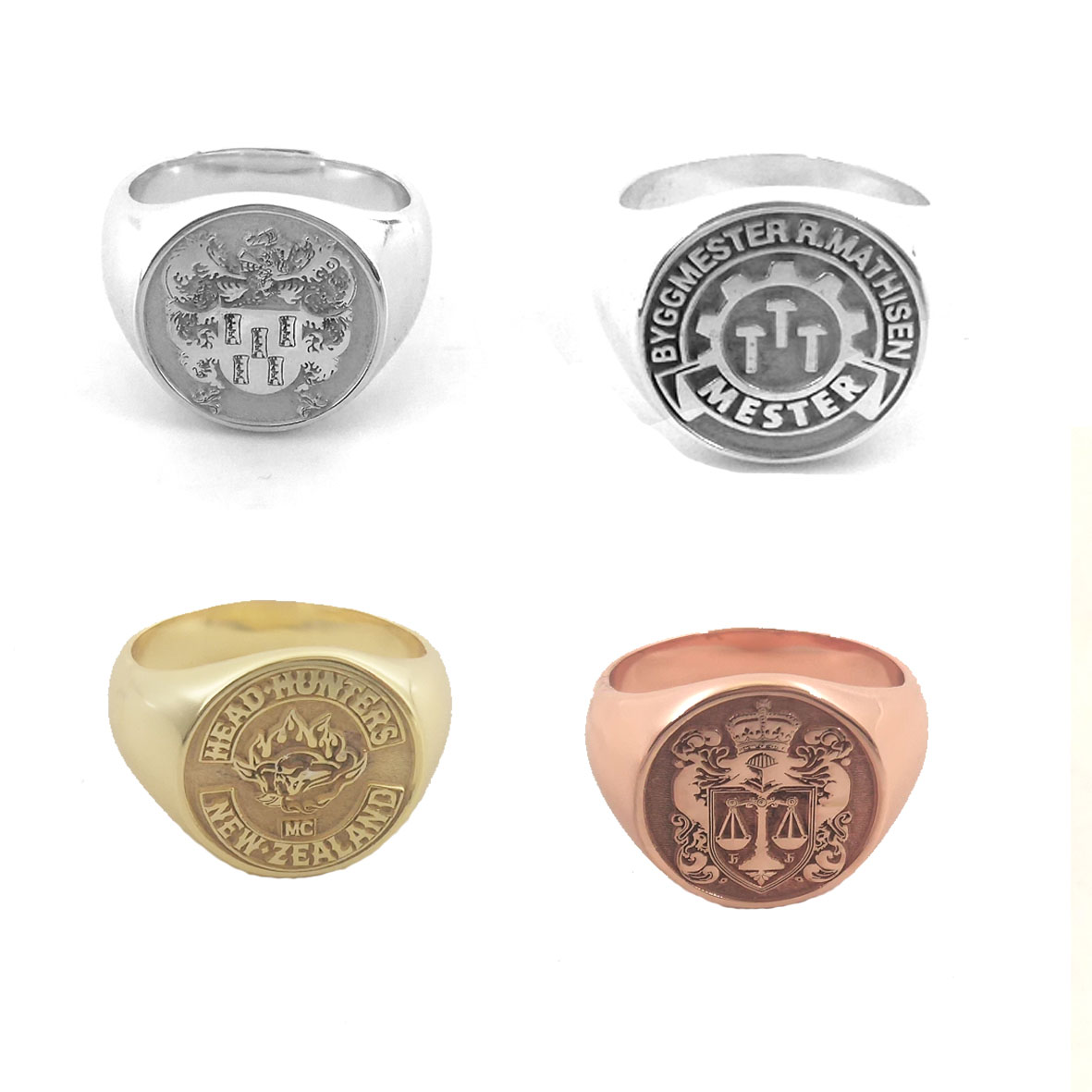 Embroidery Alphabet - Anello rotondo con incisione personalizzata da