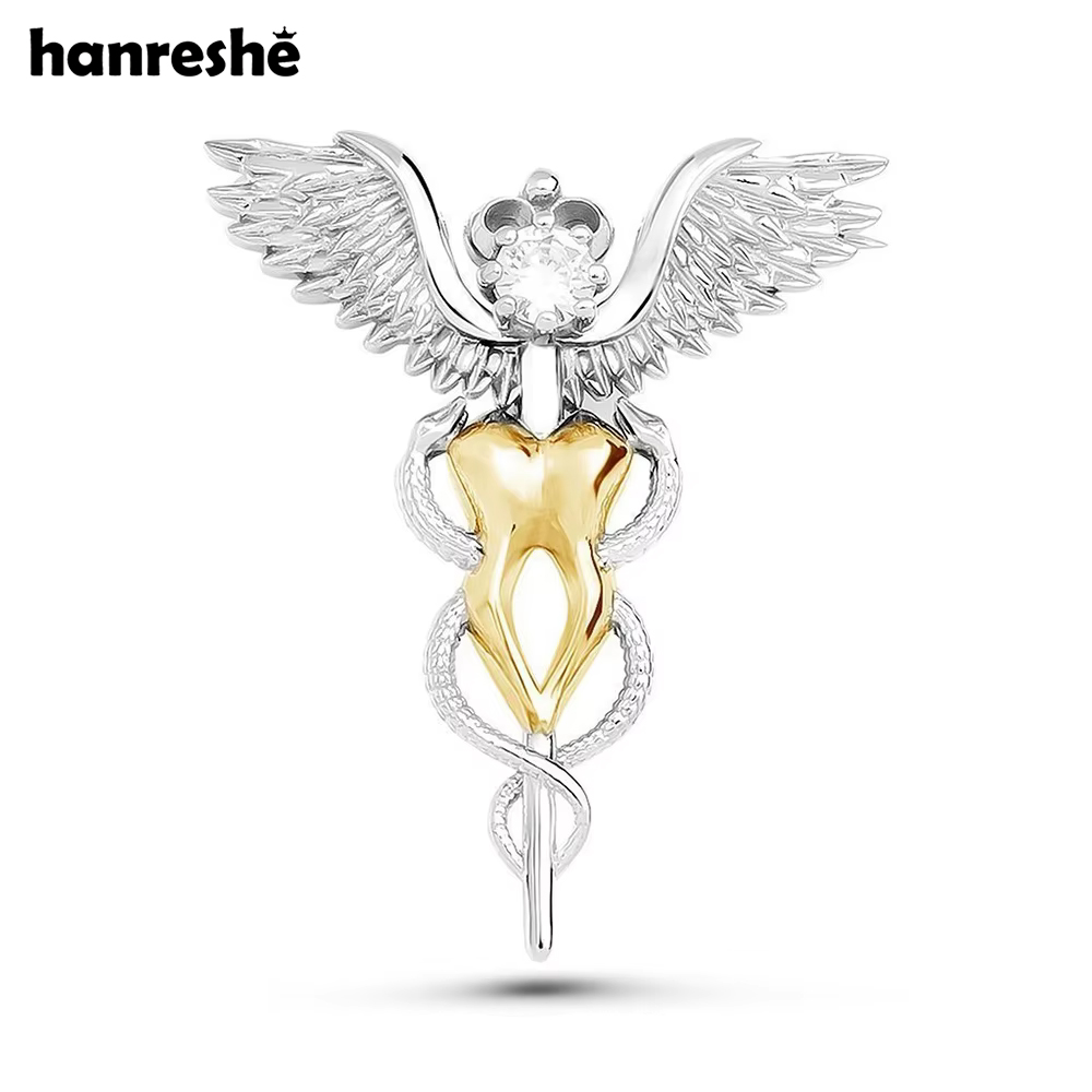 Embroidery Lips - Hanreshe Lusso Caduceo Dente Ali Spilla