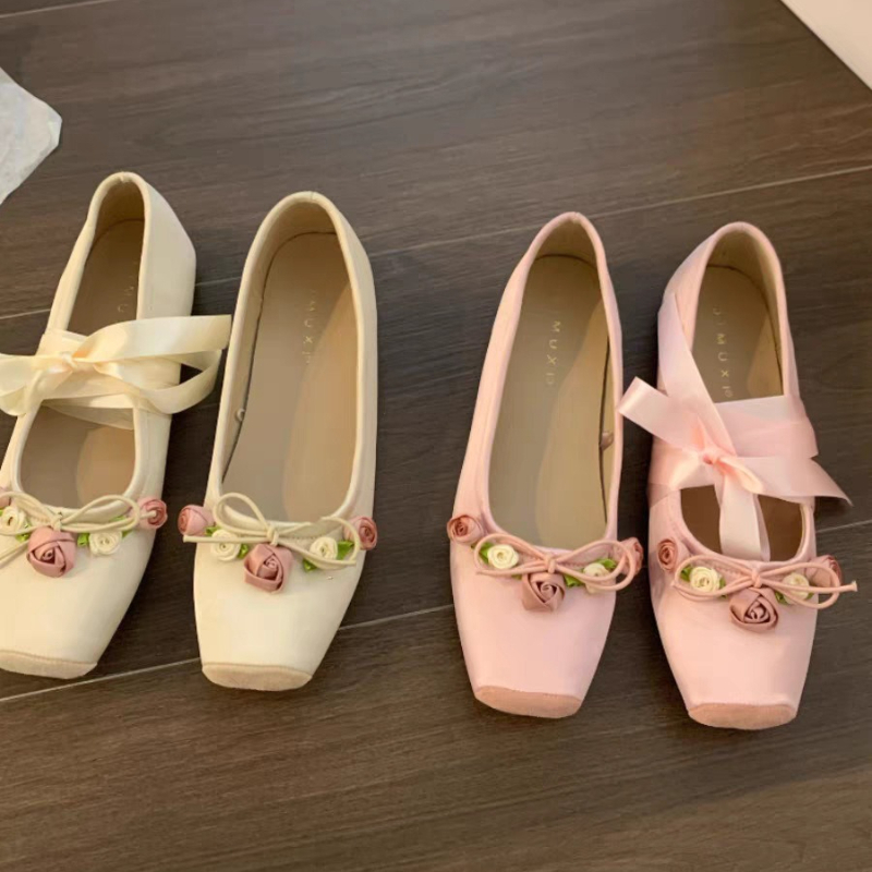 Embroidery Designer - Scarpe basse da donna con fiocco