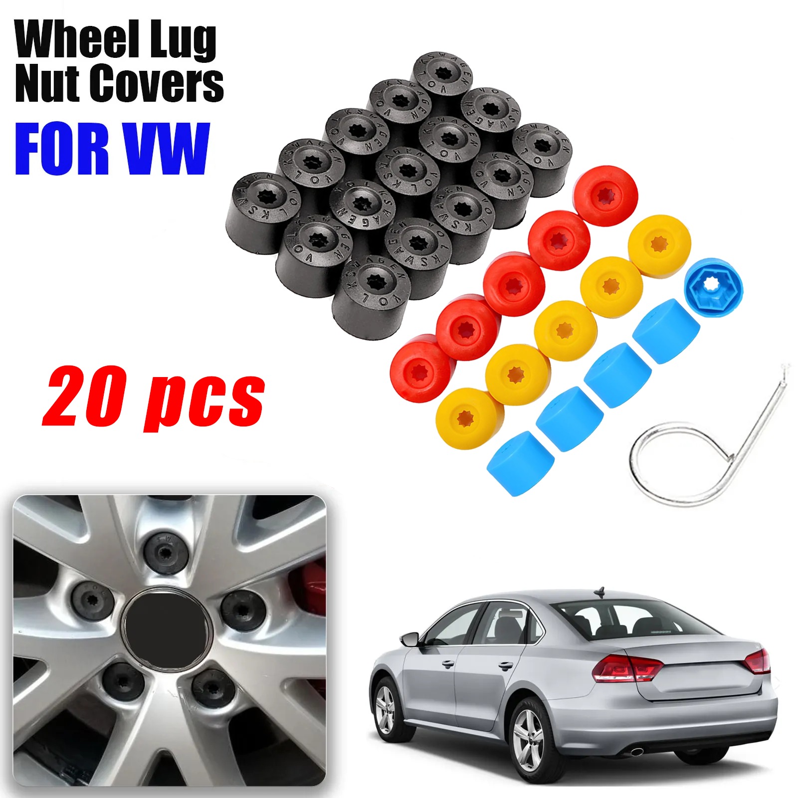 Embroidery Removal - 20PCS Auto Ruota Lug Dado Coperture