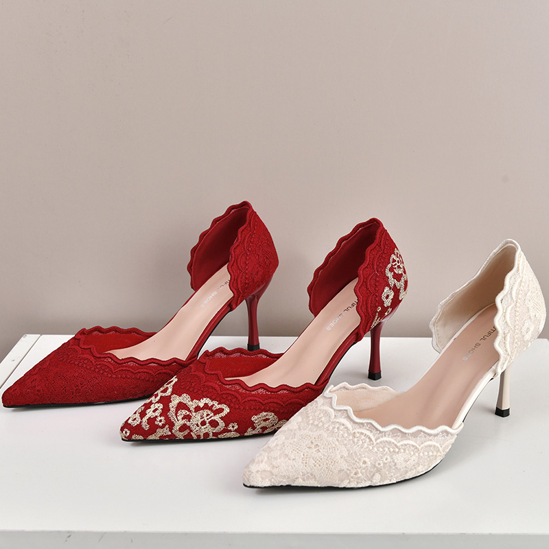 Embroidery Wedding - Scarpe da sposa con tacco alto