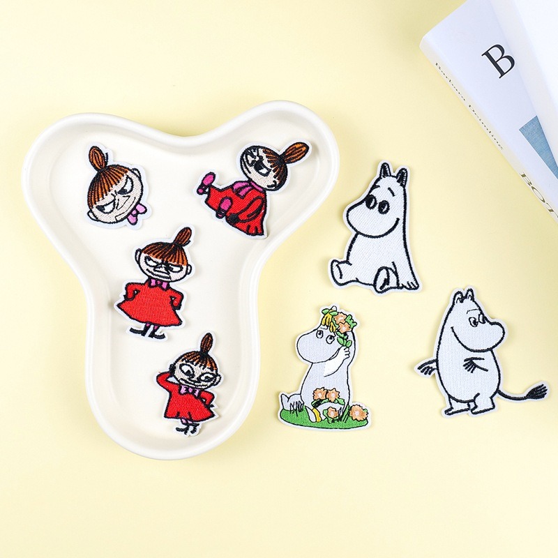 Embroidery Patches - Toppe Ricamate Moomin Cartone Animato Carino,