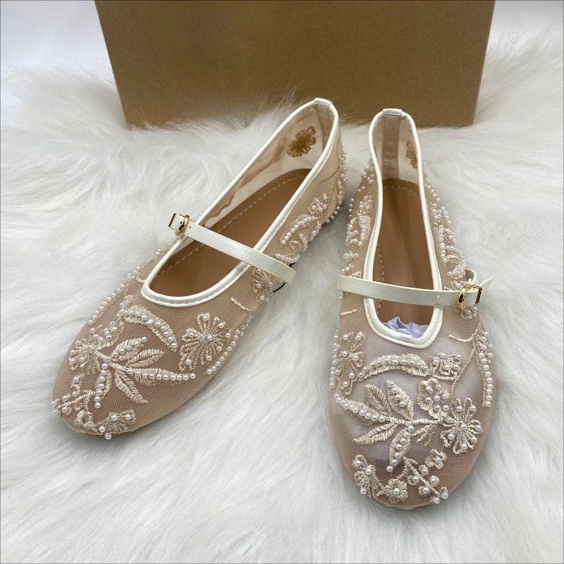 Embroidery Designer - Ballerine da donna con perline ricamate