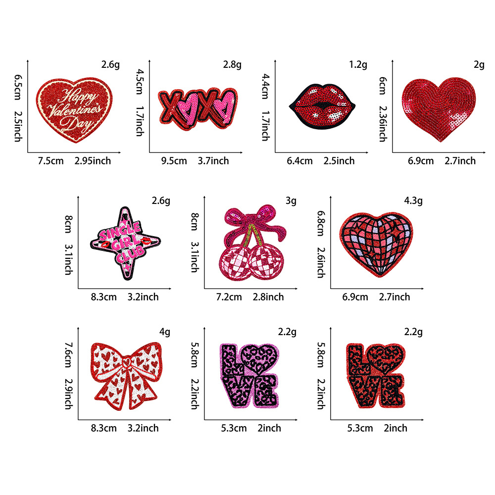 10 pz/set 2026 Nuovo San Valen - Embroidery Lips recensione e prezzo