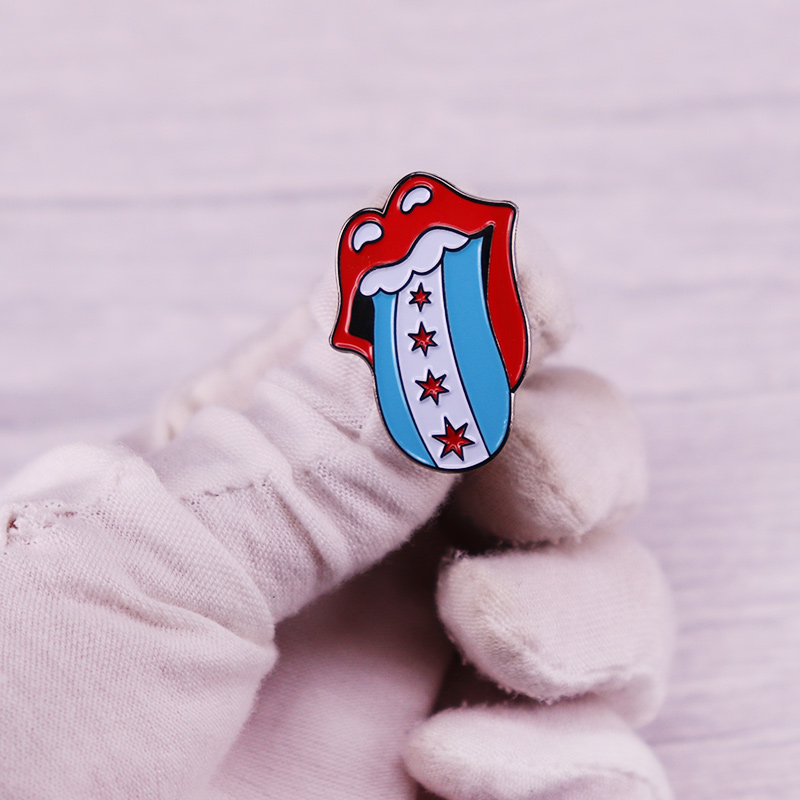Chicago Flag smalto Pin musica - Embroidery Lips recensione e prezzo