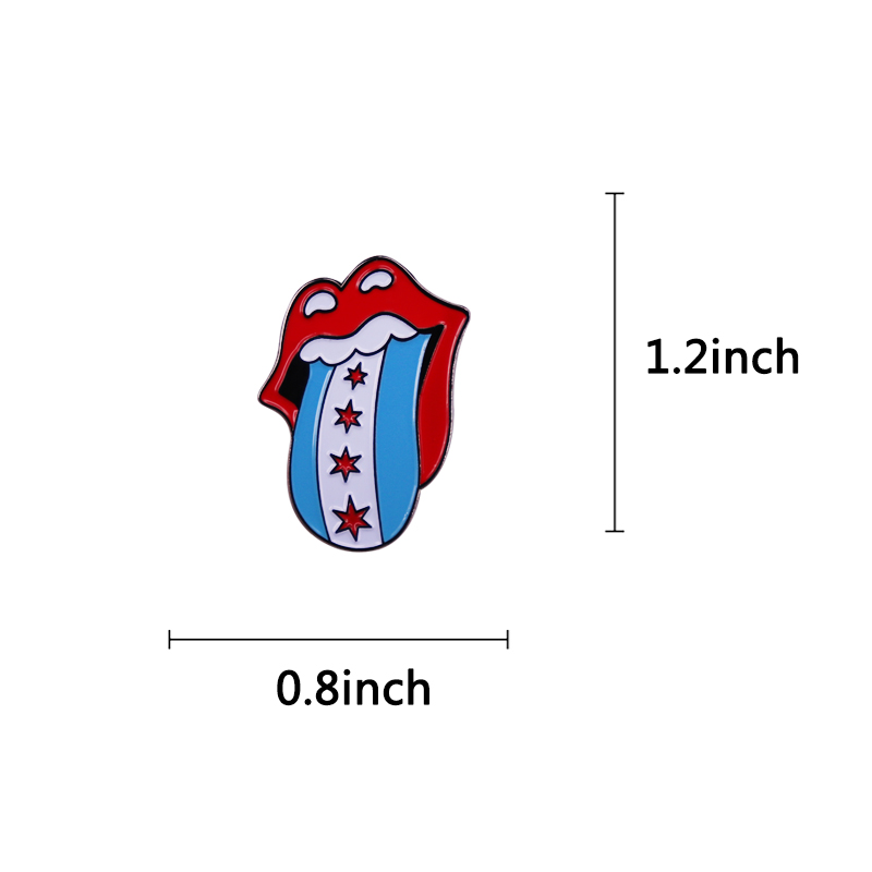 Chicago Flag smalto Pin musica - Embroidery Lips recensione e prezzo
