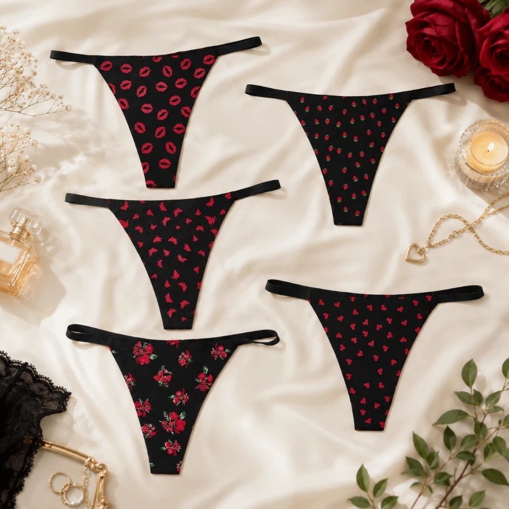 Eleganti Perizomi Donna Senza  - Embroidery Lips recensione e prezzo